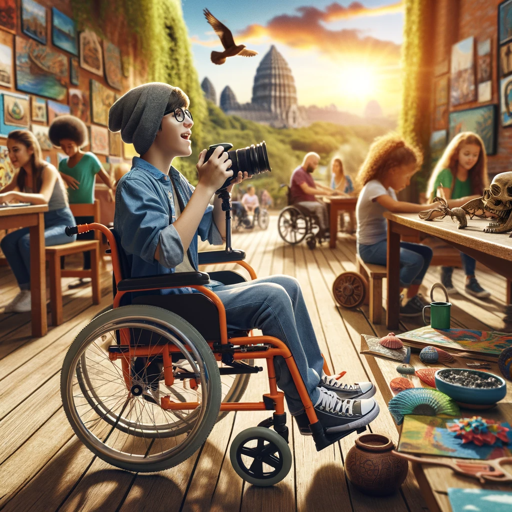 Respite & Live In Care Services in Edinburgh 2 The image is vibrant and engaging, depicting a range of accessible and enjoyable experiences, and conveys a sense of youthful energy, adventure, and fun.